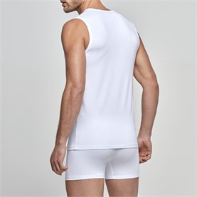 Camiseta Impetus Cotton Stretch Sin Mangas blanca espalda